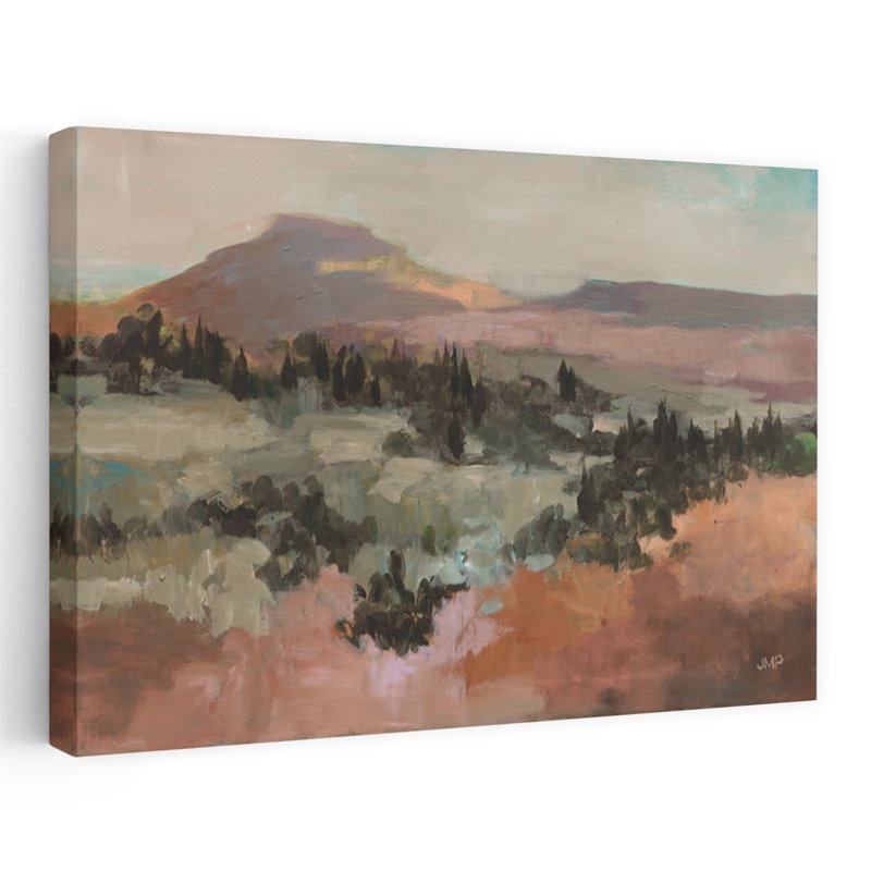 «Oasis Abstract Contemporary Landscape Mountain», reproduction d'art murale, 32" H x 48" W