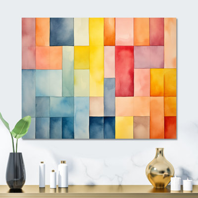 Midcentury Pastel Color Cubes II - Geometric Metal Wall Art MT137613