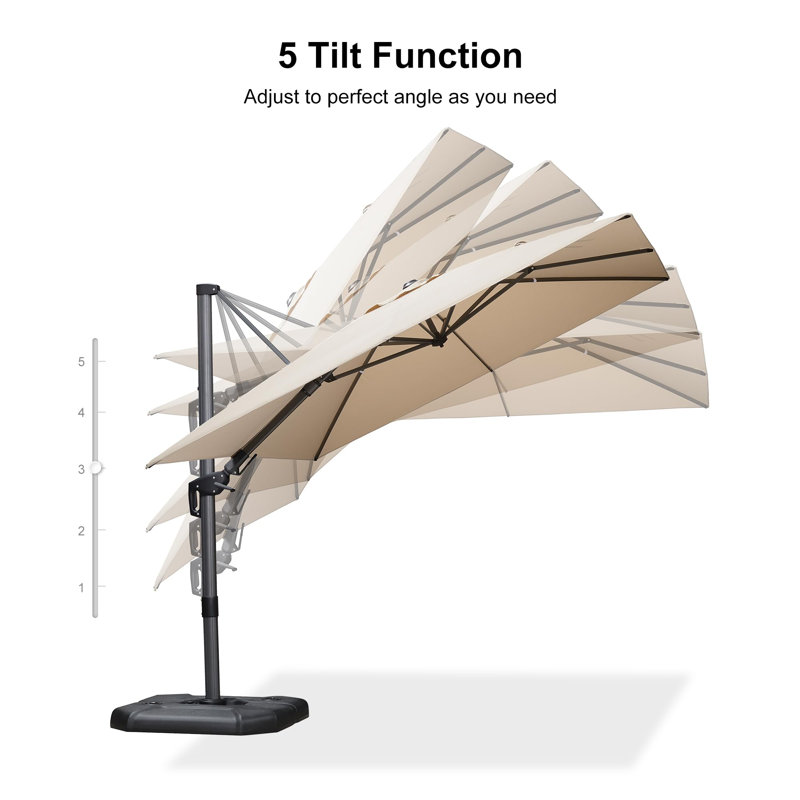 274cm X 365cm Rectangular Cantilever Parasol, Beige