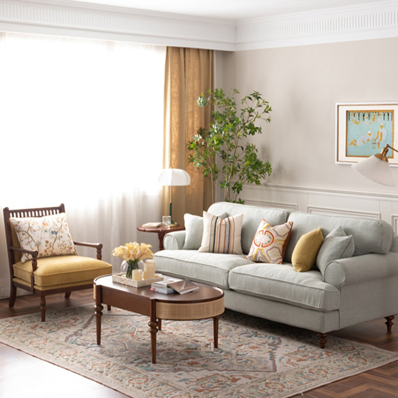 American-style vintage coffee table, Dark Brown Wood