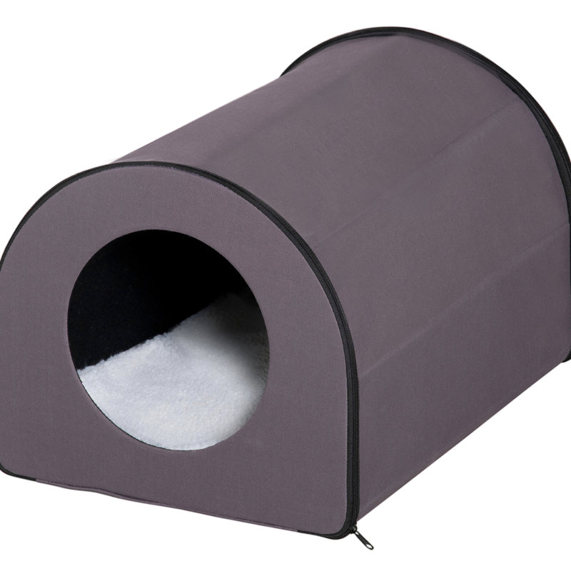 Abri pour chat d'hiver, chauffé et imperméable, confortable pour, brun avec intérieur doux,