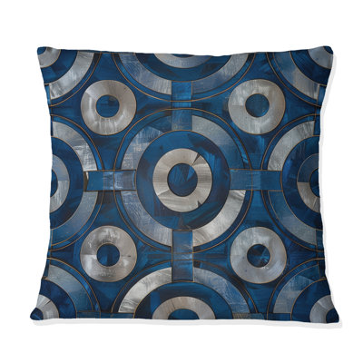 Coussin décoratif bleu Midcentury Sphere Maze Dreams - Midcentury