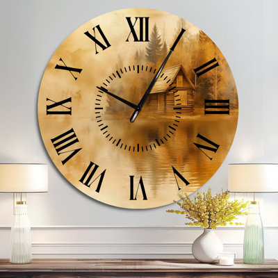 Bacs II - Horloge murale rustique en métal jaune