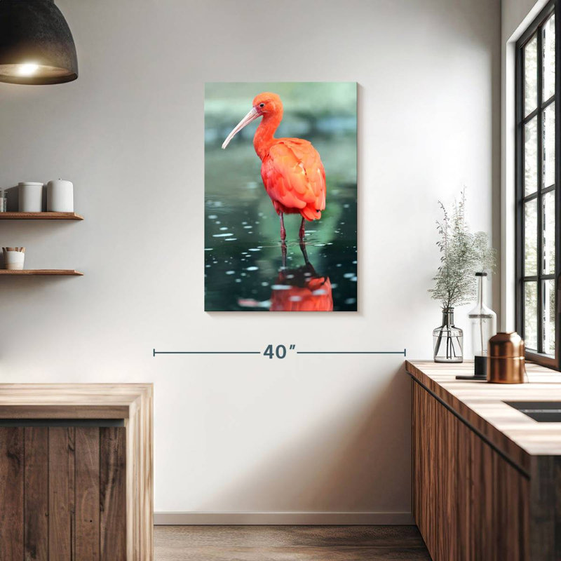 Brampt Scarlet Ibis Bird, 36" H x 24" W
