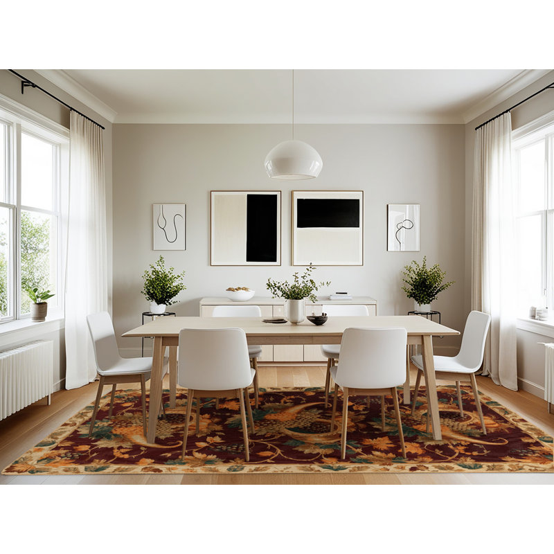 Tapis brun français lavable à la machine, Rectangulaire 7 pi x 10 pi