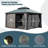 12' X 14' Hardtop Gazebo Permanent Aluminum Outdoor Gazebo With Galvanized Steel Double Roof, Drainage Gutters, Curtains, And Netting For Party, Wedding, Dining-128930605-128930606