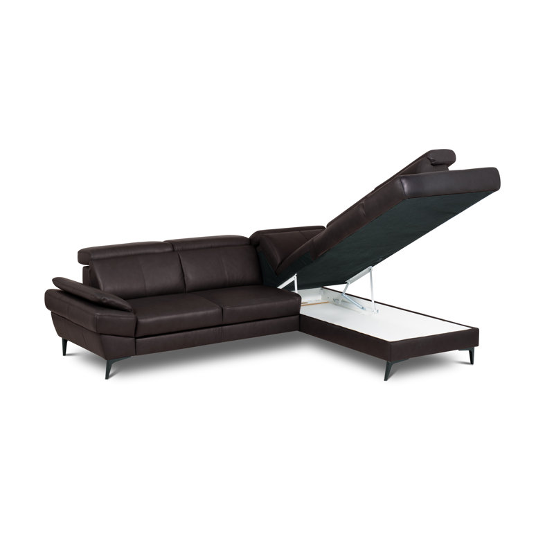 4 Seater Sofa Bed, Right hand Facing, Dark brown