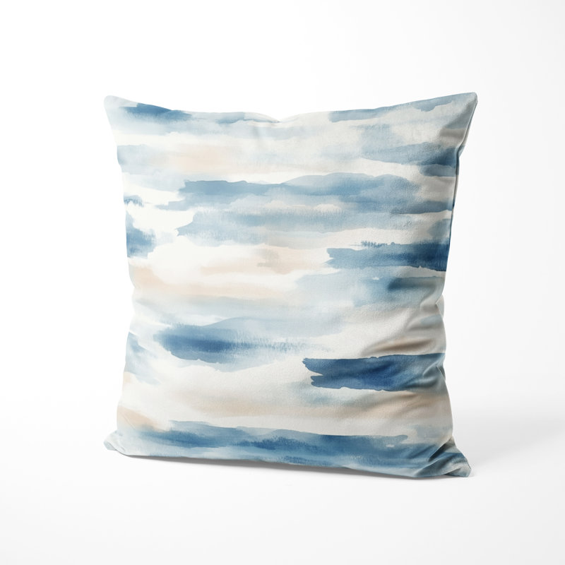 Coussin décoratif abstrait Abstract - Coussin à rayures côtières, H 16 po x l 16 po