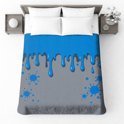 Couvre-lit bleu matelassé toutes les tailles