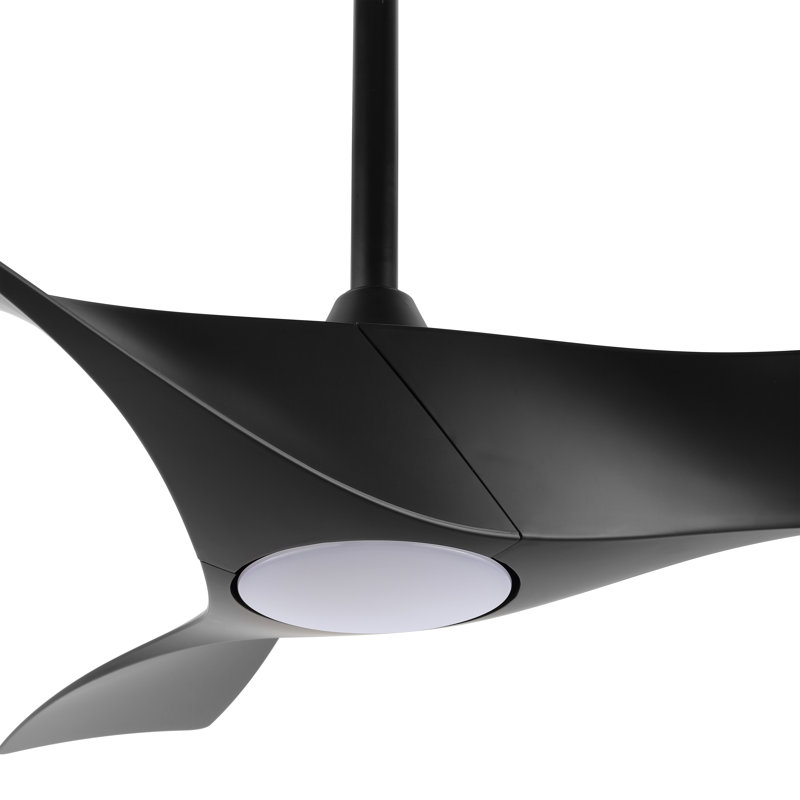 52'' Indoor Ceiling Fan with LED Light and Remote, Black
