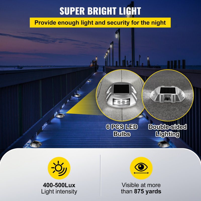 Solar Powered White LED Pathway Lights Multipack, Set of 8