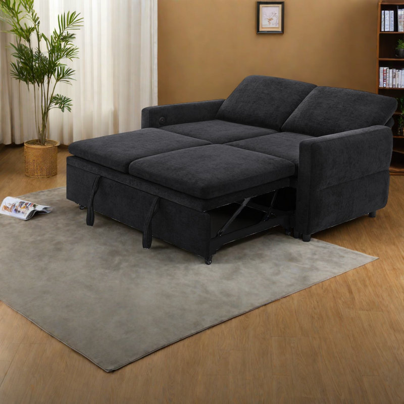 Canapés-lits réglables, style moderne en chenille de 62,75 pouces pour la maison