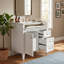 Meuble-lavabo autoportant en bois aggloméré de 30 po avec lavabo en céramique blanc, 2 tiroirs, tablettes de porte réglables et tiroir coulissant-130996262-130996263