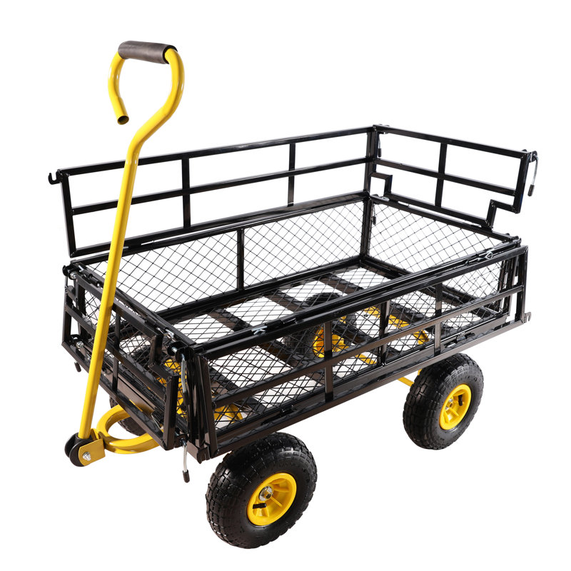 Les chariots de chariot de jardin facilitent le transport du bois de chauffage - jaune et noir, Black/Yellow