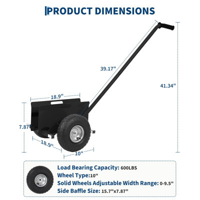 Heavy Duty Panel Dolly Cart – 660 lbs Capacity, Extended Handle, Sturdy Steel Construction, Sturdy Rubber Wheels – Ideal for Moving Drywall, Sheetrock, Plywood, Doors, Furniture – 2PC Black