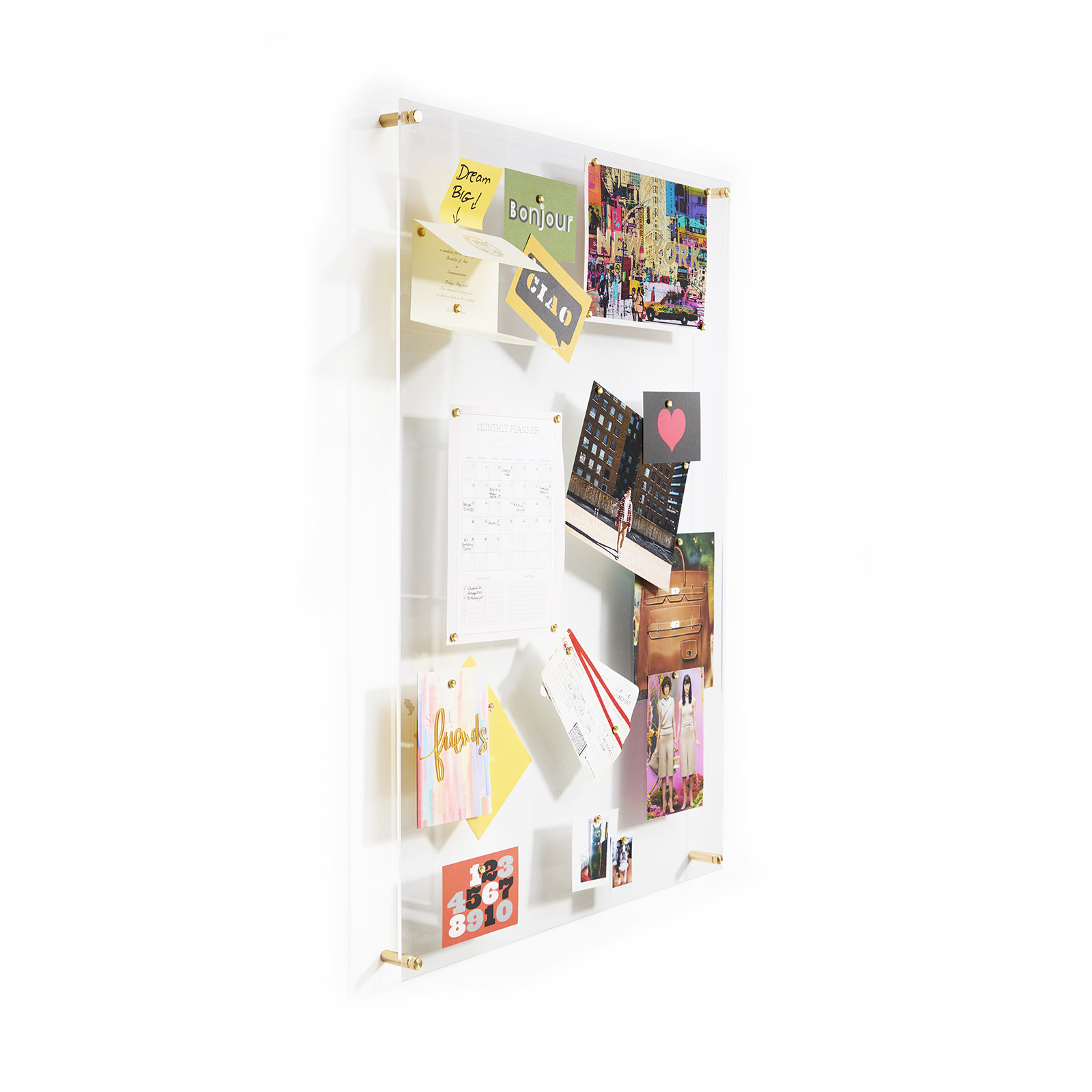 Easy Change Memo Board + Magnets, Gold, 21" x 27"