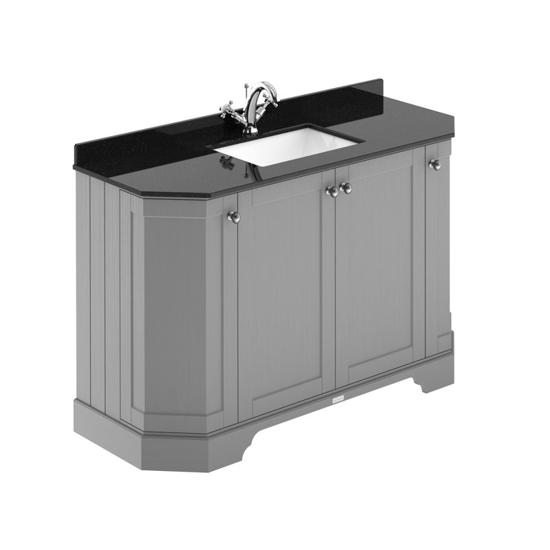Old London 1200mm Free-standing Single Vanity, Storm Grey, Black