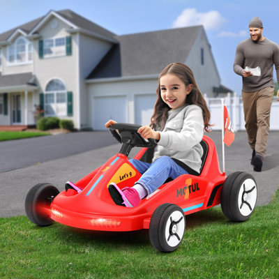 Joyldias 12v7ah Battery Powered Electric Go Kart, Ride On Toy With Remote Control For Kids