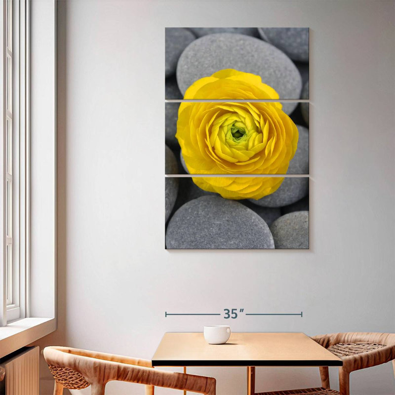 Harnek Bright Yellow Ranunculus, 65" H x 42" W
