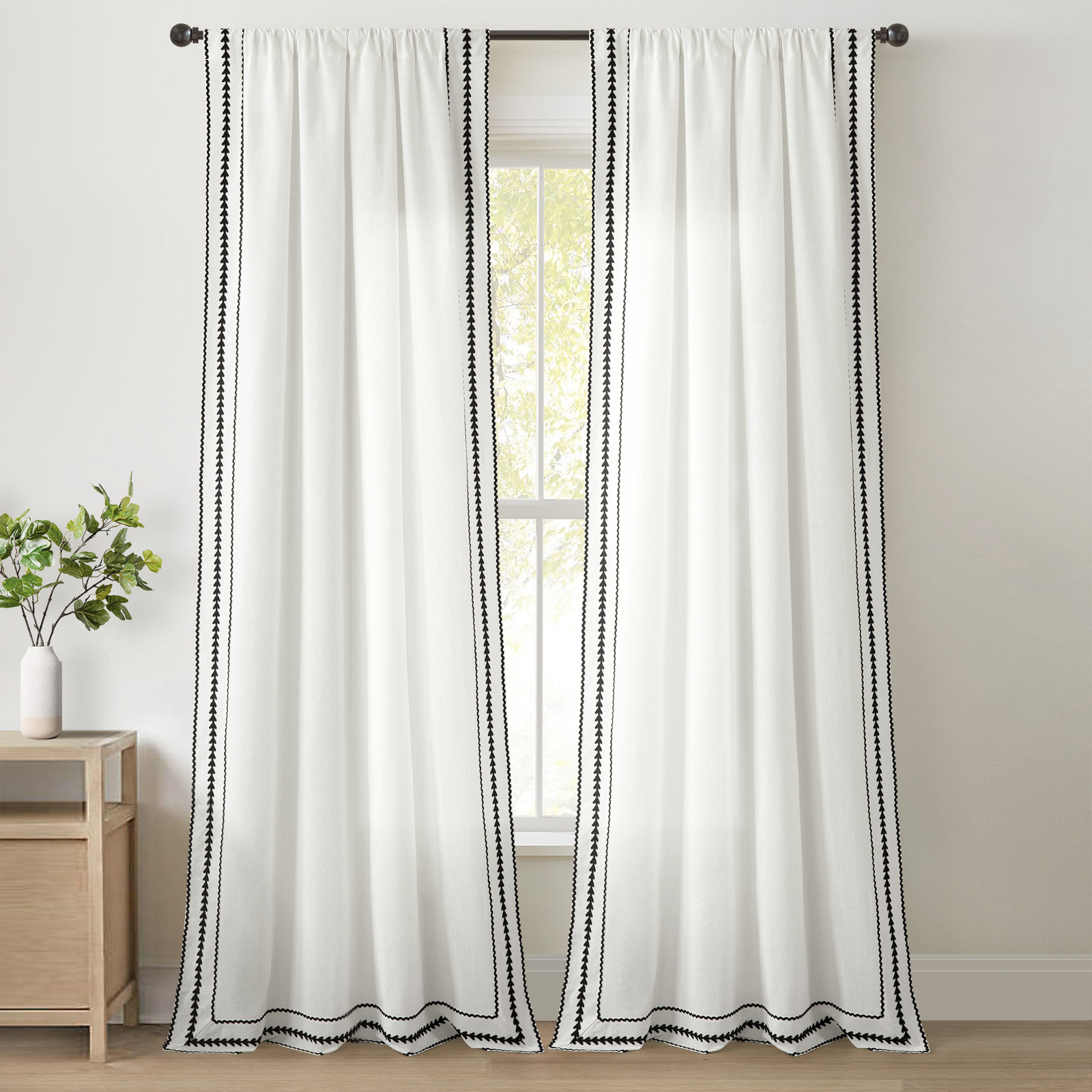 Yori Semi Sheer Polyester Blend Curtain