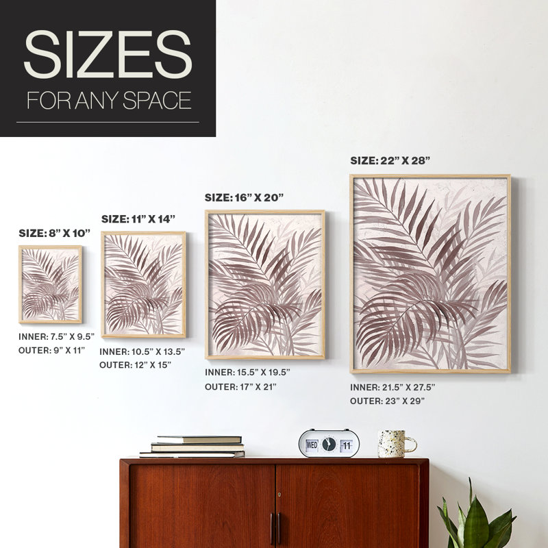 «Inverted Island Palms II», reproduction encadrée - bois massif, Naturel, H 11 po x l 9 po