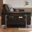 Canapé modulaire noir en cuir véritable-1305343900