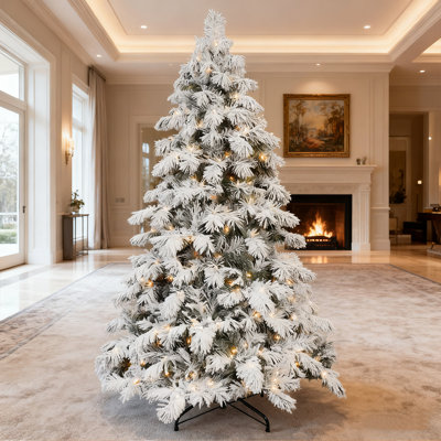 Arbre de Noël 5 pi en forme d'épouvantail floqué, 375 pointes de mémoire en PVC - Arbre de Noël réaliste enneigé