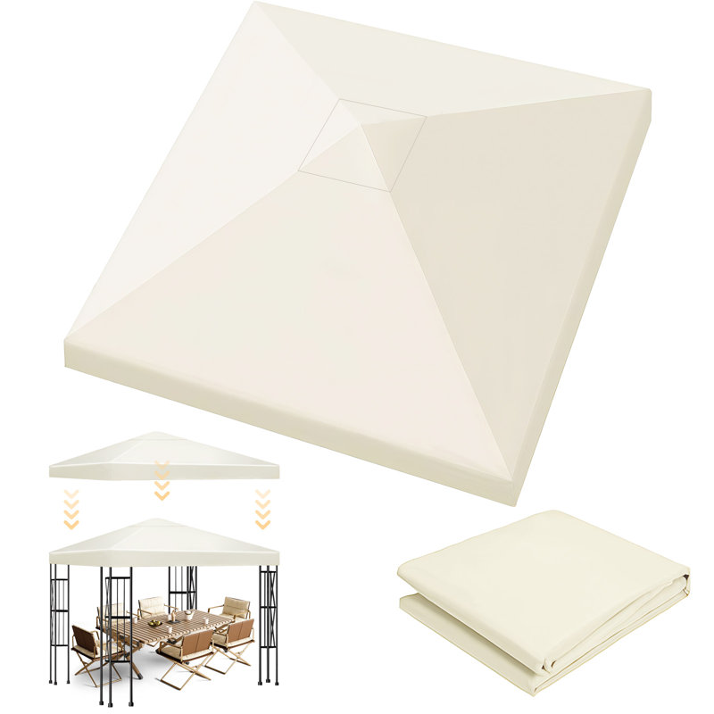 Abri de remplacement pour pavillon de jardin, 120 po x 120 po, Beige, Simple
