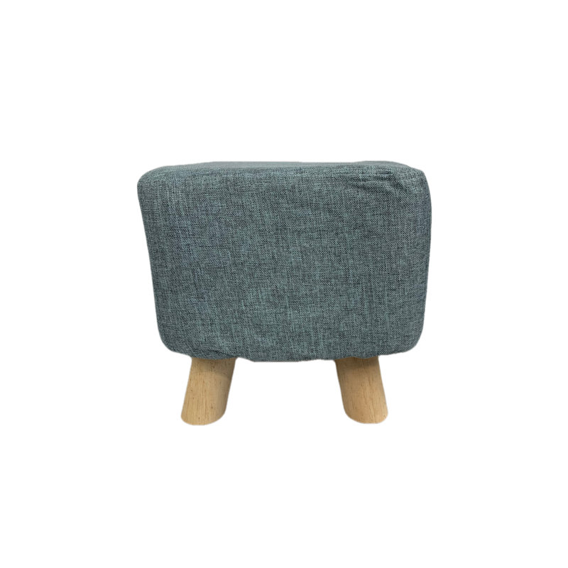 28.5cm Wide Rectangle Solid Colour Footstool Ottoman, Grey