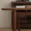 Nouveau bureau en bois d'orme brun foncé de style chinois-129914463