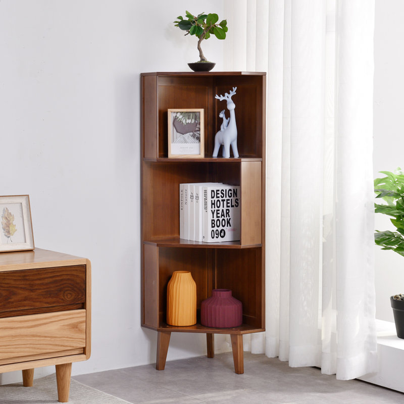 Esma Corner Bookcase, (3 Shelves) 115.1cm H x 35.1cm W x 35.1cm D