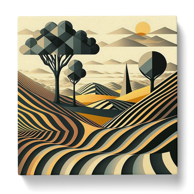 Landscape Op Art - Wrapped Canvas, 50cm H x 50cm W x 3cm D
