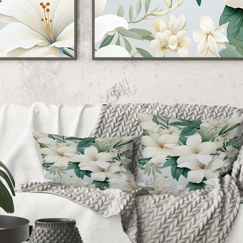 Oreiller floral en polyester Minimalist Flora