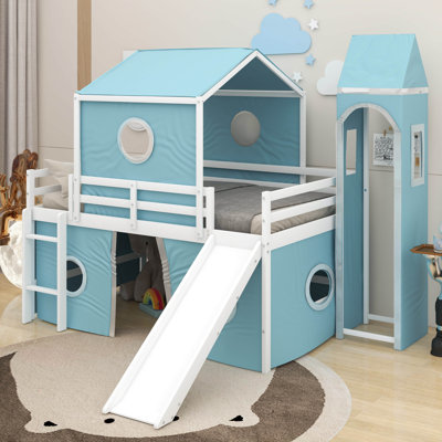 Lit mezzanine double avec tente