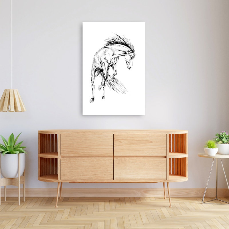 «Dynamic Wild Horse», impression d'art dramatique énergique et contemporain, H 48 po x l 32 po