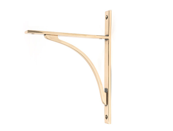 Apperley Shelf Bracket, 26cm H x 7.9cm W x 2cm D, Polished Bronze