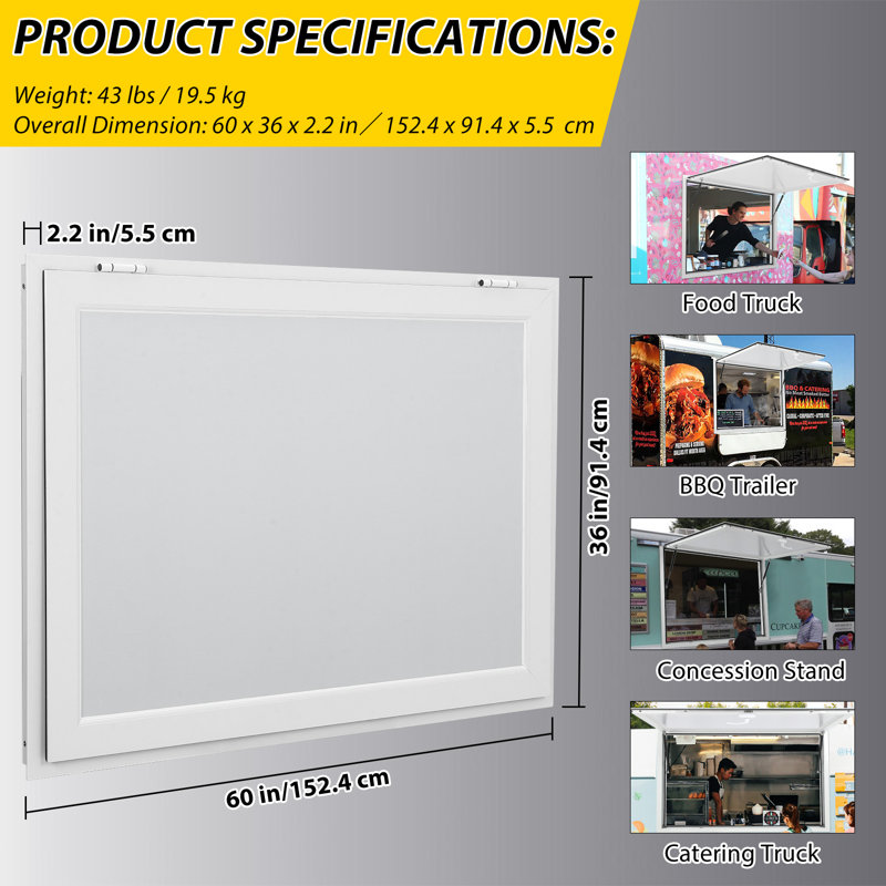 Auvent de patio rétractable, 33"H x 60"W x 2.2"D