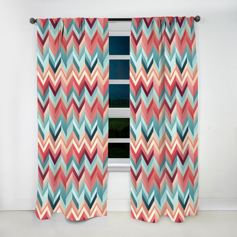 Motif à chevrons moderne et chic I - Rideau à chevrons - Rideau à chevrons obscurcissant - 1 panneaux, L 52 po x L 90 po