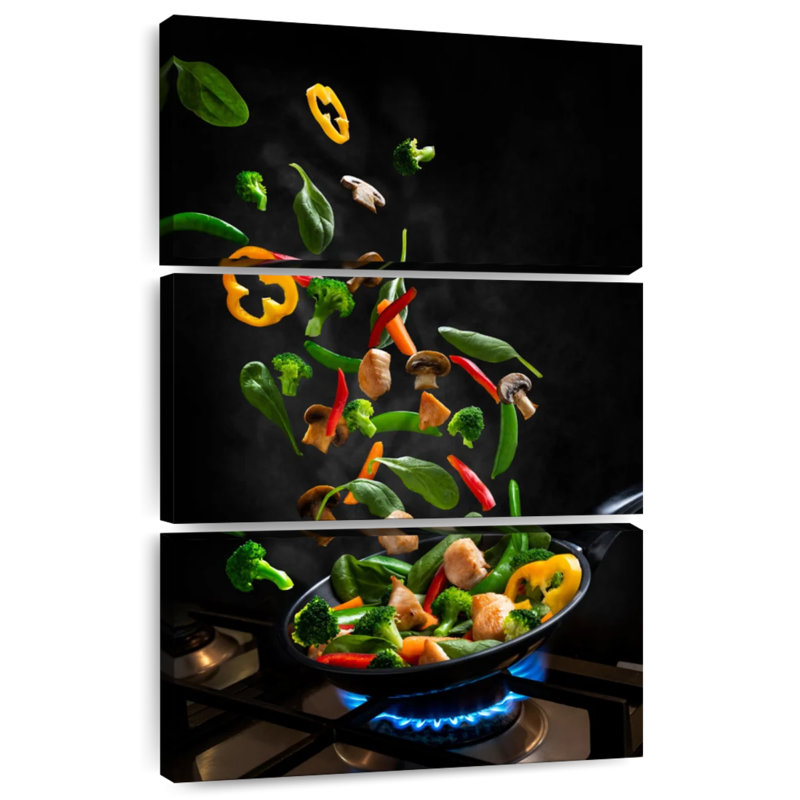 Yarlin volant de légumes sautés, H 74 po x l 48 po