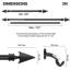  Ensemble de 2 tringles à rideaux extensibles pour fenêtres et portes à longueur ajustable avec embouts de flèche plats de designer (3/4 po de diamètre)-86896998-86897000