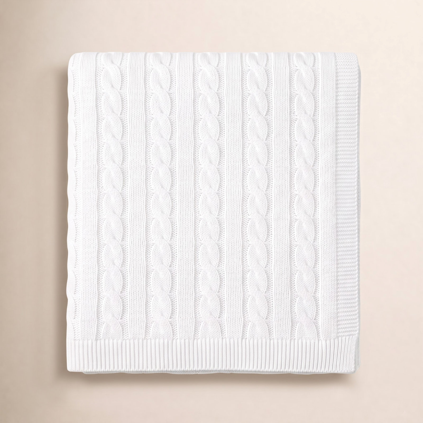 Paisely Knit Throw Blanket, White