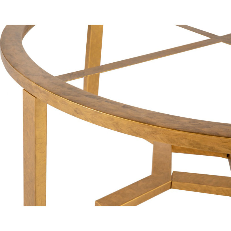 Kim Frame Coffee Table, Lite Travertine, Gold Leaf