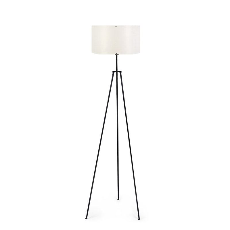 Lampe trépied Clary 149cm, Crème