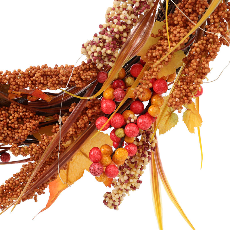 Faux Lighted Mixed Assortment 50cm Wreath