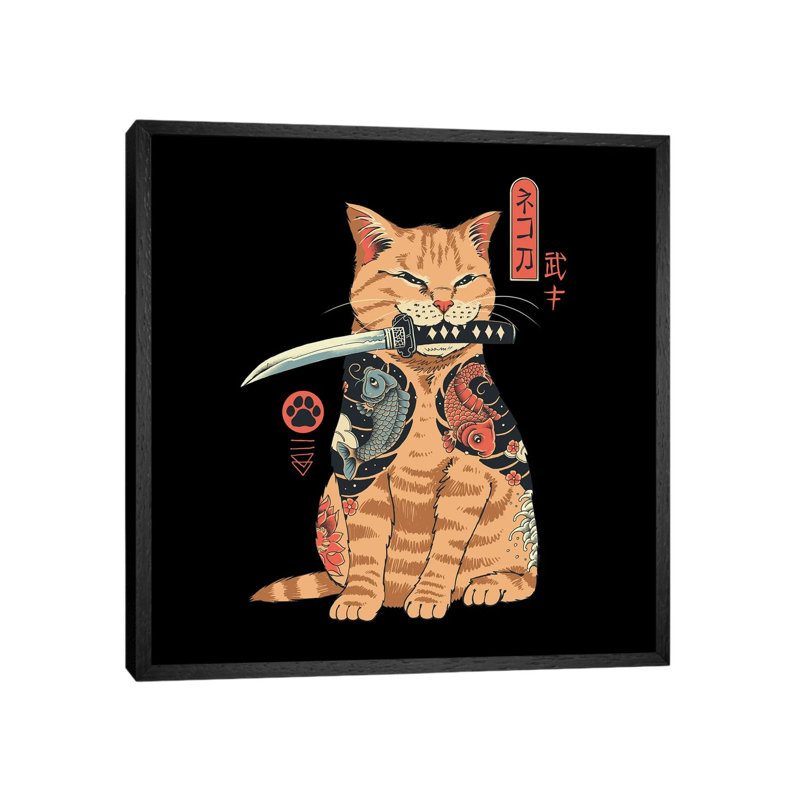 Catana by Vincent Trinidad - Painting on Canvas, 66.04cm H x 66.04cm W x 3.81cm D, Black Framed