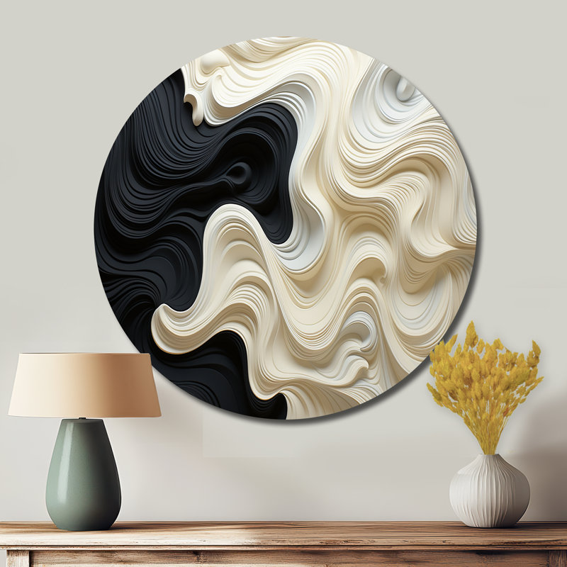 Corynne - Art abstrait rond en métal, H 23 po x l 23 po