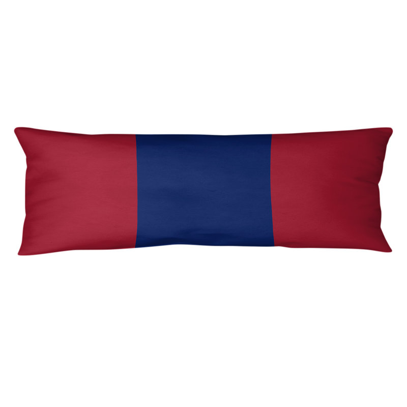 Oreiller pour le corps à rayures en polyester / polyester, New York Big Football, Rouge / Blanc