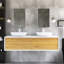 Meuble-lavabo mural 63 po avec plateau blanc uni