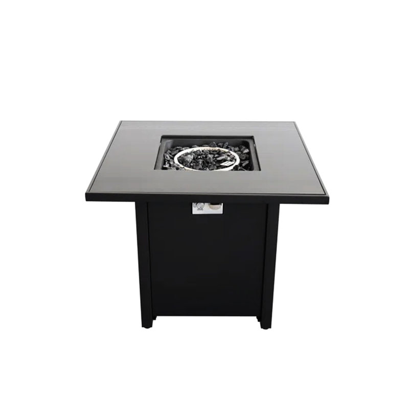 30" Stainless Steel Fire Pit With Smoked Glass - Construction Outdoor Heat Build