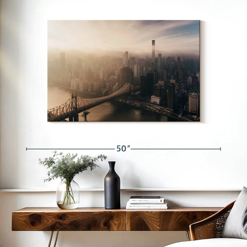 Skyline aérienne de Sirci Manhattan, H 26 po x l 39 po